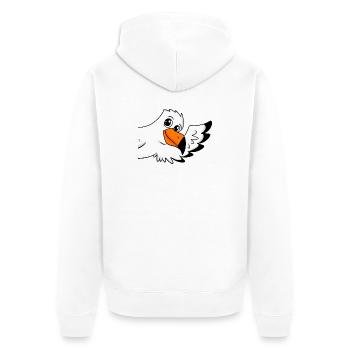 Möwe Gruß Begrüßung - Unisex Premium Bio Zip Hoodie - Weiß - Hinten - Thijin (182cm)