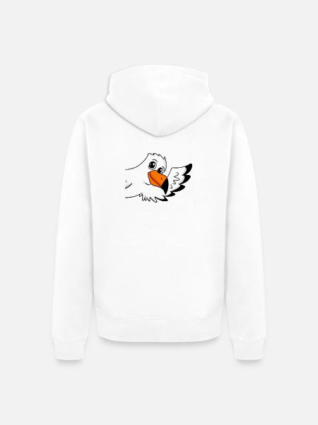 Salutation de mouette - Veste à capuche bio Premium Unisexe - blanc