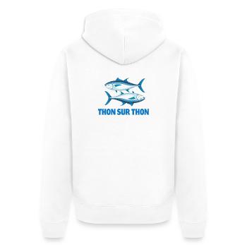 Angeln, Fischer, Angelfan - Unisex Premium Bio Zip Hoodie - Weiß - Hinten - Thijin (182cm)