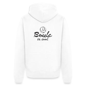 Boule is cool! Bouler Outfit Boule Kugeln - Unisex Premium Bio Zip Hoodie - Weiß - Hinten - Thijin (182cm)