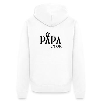 Papa en Or - Hommage aux Papas Exceptionnels - Veste à capuche bio Premium Unisexe - blanc - Dos - Thijin (182cm)