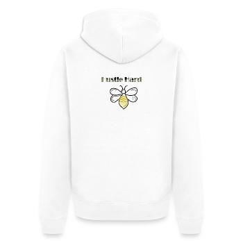 Fleißige harte Bienen - Unisex Premium Bio Zip Hoodie - Weiß - Hinten - Thijin (182cm)