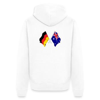 Flag of Germany and flag Australia - Unisex Premium Organic Zip Hoodie - white - Back - Thijin (182cm)