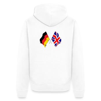 Flag of Germany and flag of England - Unisex Premium Organic Zip Hoodie - white - Back - Thijin (182cm)