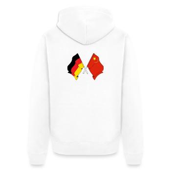 Flag of Germany and flag China - Unisex Premium Organic Zip Hoodie - white - Back - Thijin (182cm)