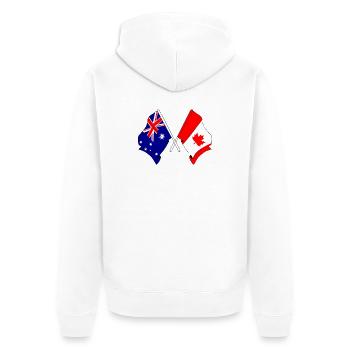 Drapeau de l’Australie et du Canada - Veste à capuche bio Premium Unisexe - blanc - Dos - Thijin (182cm)