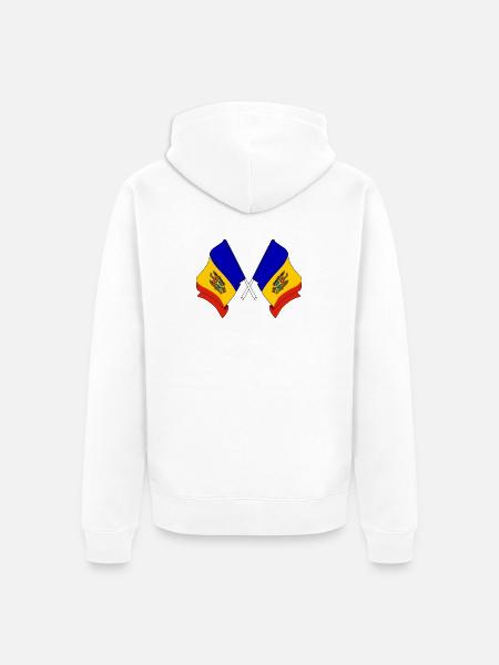 Two flags Moldova - Unisex Premium Organic Zip Hoodie - white