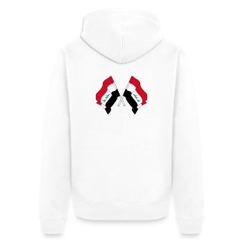 Deux drapeaux croisés de l’Irak - Veste à capuche bio Premium Unisexe - blanc - Dos - Thijin (182cm)