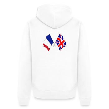 Flag of France and flag of England - Unisex Premium Organic Zip Hoodie - white - Back - Thijin (182cm)