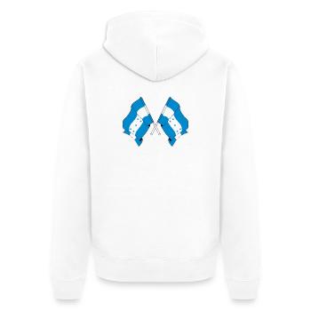 Deux drapeaux croisés du Honduras - Veste à capuche bio Premium Unisexe - blanc - Dos - Thijin (182cm)