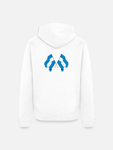 Zwei Flaggen von Honduras gekreuzt - Unisex Premium Bio Zip Hoodie - Weiß
