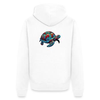 Tortue marine - Veste à capuche bio Premium Unisexe - blanc - Dos - Thijin (182cm)