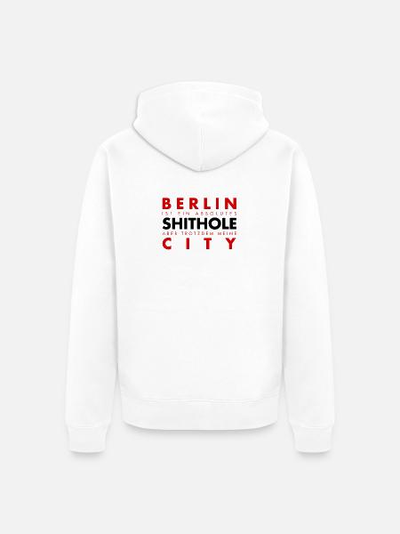 Berliner Spruch Design mit Stadtmotiv - Unisex Premium Bio Zip Hoodie - Weiß