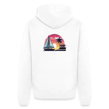 Sommerzeit - Unisex Premium Bio Zip Hoodie - Weiß - Hinten - Thijin (182cm)