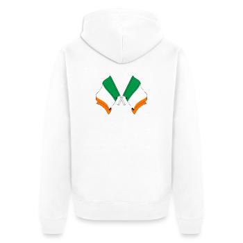 Deux drapeaux croisés de l’Irlande - Veste à capuche bio Premium Unisexe - blanc - Dos - Thijin (182cm)
