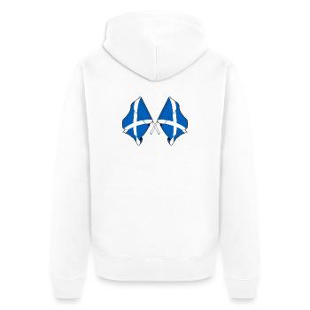 Deux drapeaux croisés de l’Ecosse - Veste à capuche bio Premium Unisexe - blanc - Dos - Thijin (182cm)