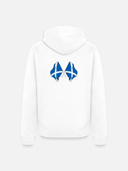 Deux drapeaux croisés de l’Ecosse - Veste à capuche bio Premium Unisexe - blanc