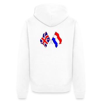 Drapeau de l’Angleterre et drapeau des Pays-Bas - Veste à capuche bio Premium Unisexe - blanc - Dos - Thijin (182cm)