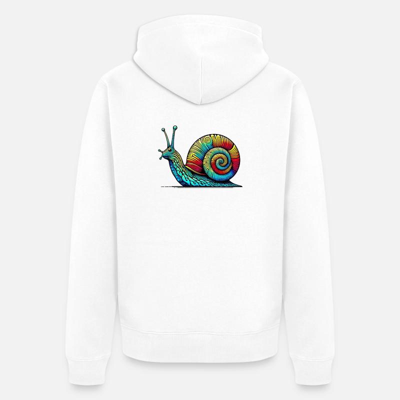 Schnecke - Unisex Premium Bio Zip Hoodie - Weiß