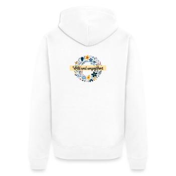 wild und ungezähmt wiesenblumen natur frühling - Unisex Premium Bio Zip Hoodie - Weiß - Hinten - Thijin (182cm)
