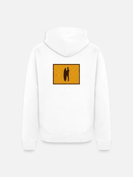 Surf Silhouette – Retro Wave Energy - Unisex Premium Organic Zip Hoodie - white