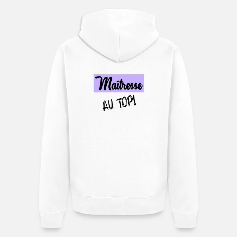MAÎTRESSE. MERCI. MERCI MAÎTRESSE - Veste à capuche bio Premium Unisexe - blanc