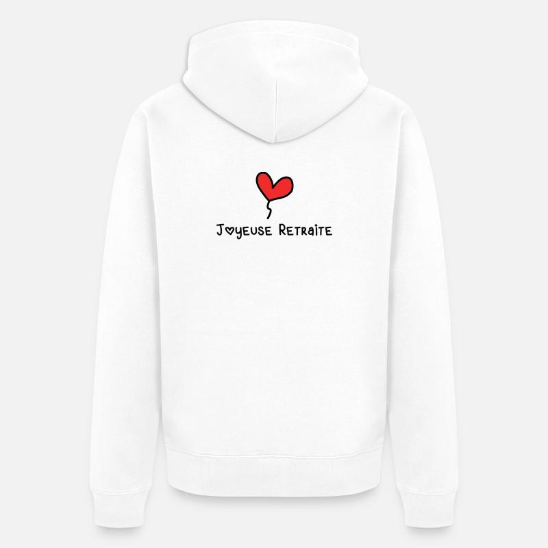 RETRAITE. BONNE RETRAITE. JOYEUSE RETRAITE - Veste à capuche bio Premium Unisexe - blanc