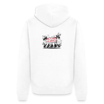 Sauvez les abeilles Nature Dicton Illustration Fleurs - Veste à capuche bio Premium Unisexe - blanc - Dos - Thijin (182cm)