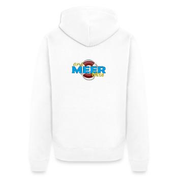 ANS MEER BITTE - Unisex Premium Bio Zip Hoodie - Weiß - Hinten - Thijin (182cm)