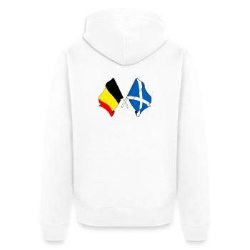 Flag of Belgium, flag of Scotland - Unisex Premium Organic Zip Hoodie - white - Back - Thijin (182cm)