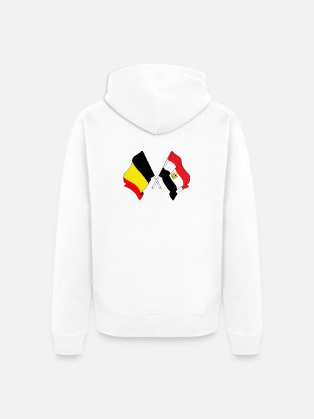 Flag Belgium, flag Egypt - Unisex Premium Organic Zip Hoodie - white