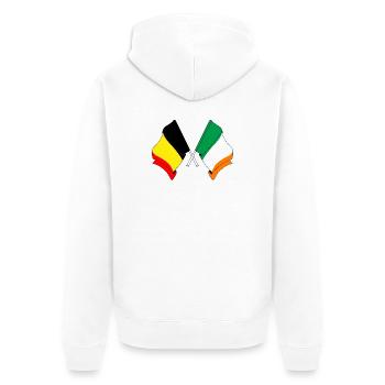 Flagge Belgien, Flagge Irland - Unisex Premium Bio Zip Hoodie - Weiß - Hinten - Thijin (182cm)