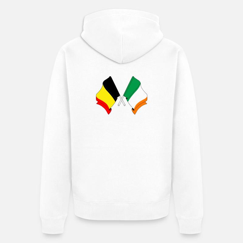 Drapeau Belgique, drapeau Irlande - Veste à capuche bio Premium Unisexe - blanc