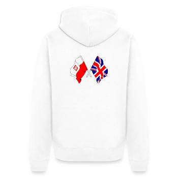 Flag Poland, flag England - Unisex Premium Organic Zip Hoodie - white - Back - Thijin (182cm)
