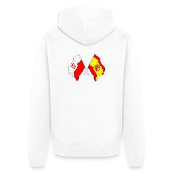 Flagge Polen, Flagge Spanien - Unisex Premium Bio Zip Hoodie - Weiß - Hinten - Thijin (182cm)