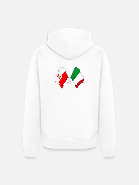 Flag Poland, flag Italy - Unisex Premium Organic Zip Hoodie - white
