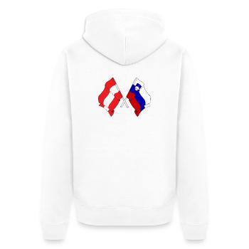 Drapeau de l’Autriche et drapeau de la Slovénie - Veste à capuche bio Premium Unisexe - blanc - Dos - Thijin (182cm)