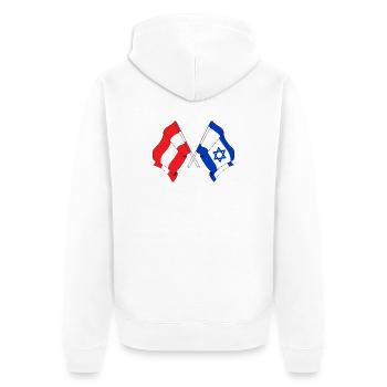 Drapeau Autriche, drapeau Israël - Veste à capuche bio Premium Unisexe - blanc - Dos - Thijin (182cm)