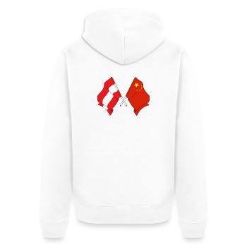Drapeau Autriche, drapeau Chine - Veste à capuche bio Premium Unisexe - blanc - Dos - Thijin (182cm)
