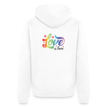 LGBT Pride Month - Liebe ist Liebe - Unisex Premium Bio Zip Hoodie - Weiß - Hinten - Thijin (182cm)