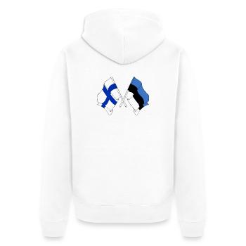 Finnland-Flagge, Estland-Flagge - Unisex Premium Bio Zip Hoodie - Weiß - Hinten - Thijin (182cm)