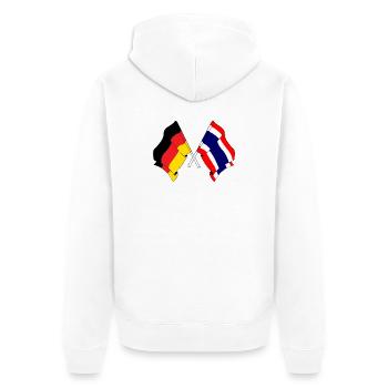 Flagge Deutschland Thailand - Unisex Premium Bio Zip Hoodie - Weiß - Hinten - Thijin (182cm)