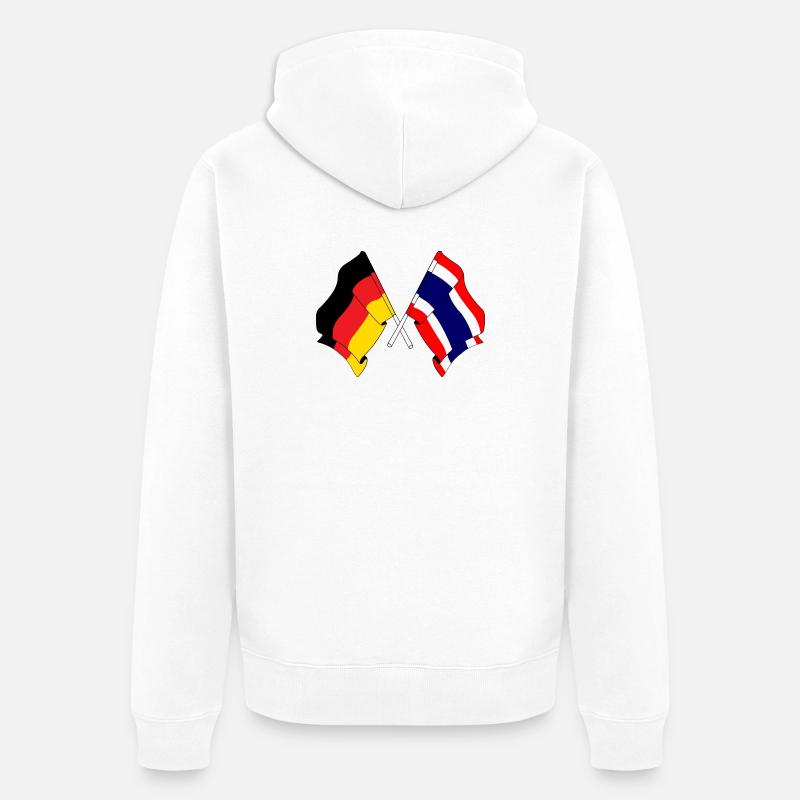 Drapeau Allemagne Thaïlande - Veste à capuche bio Premium Unisexe - blanc