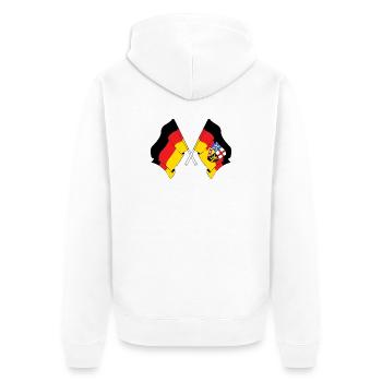 Drapeau de l’Allemagne et de la Sarre franchis - Veste à capuche bio Premium Unisexe - blanc - Dos - Thijin (182cm)