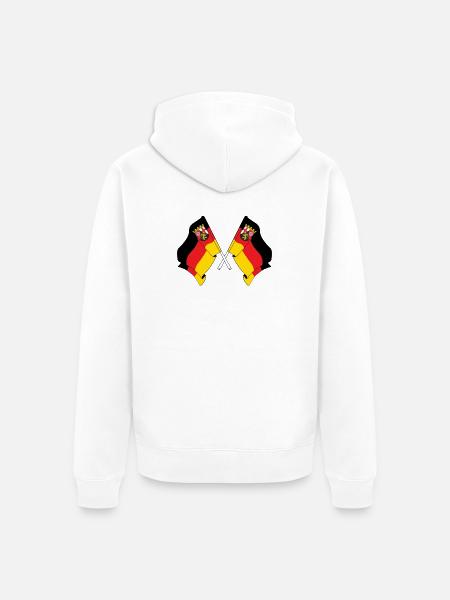 Two flags Rhineland palz - Unisex Premium Organic Zip Hoodie - white