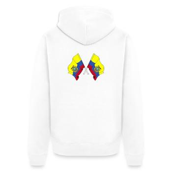 Des drapeaux traversaient l’Équateur - Veste à capuche bio Premium Unisexe - blanc - Dos - Thijin (182cm)