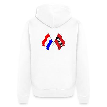 Flag Netherlands, Amsterdam crossed - Unisex Premium Organic Zip Hoodie - white - Back - Thijin (182cm)