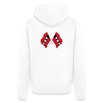 Two flags Amsterdam Netherlands - Unisex Premium Organic Zip Hoodie - white - Back - Thijin (182cm)