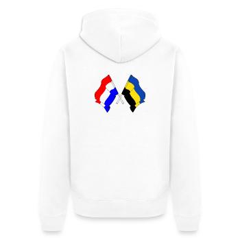 Flag Netherlands, Gelderland crossed - Unisex Premium Organic Zip Hoodie - white - Back - Thijin (182cm)