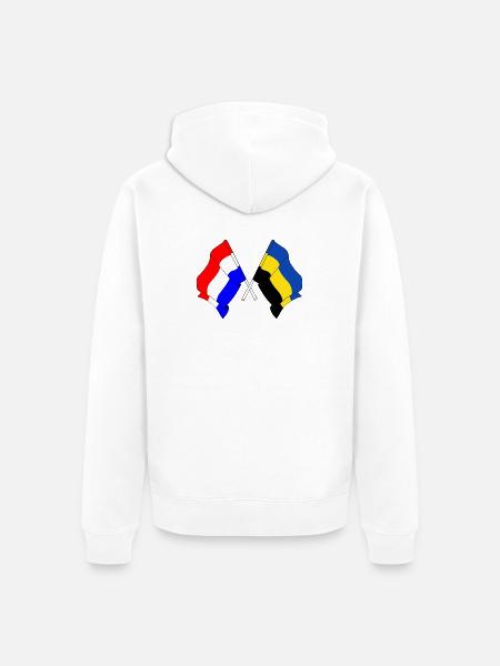Flag Netherlands, Gelderland crossed - Unisex Premium Organic Zip Hoodie - white